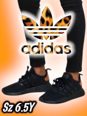 GUC Adidas NMD_R1 J "Black Leopard" Sneakers - Size 6.5Y